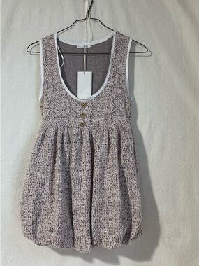 Zara Pink Tweed Bubble-Hem Tank Dress. NWT. Size M